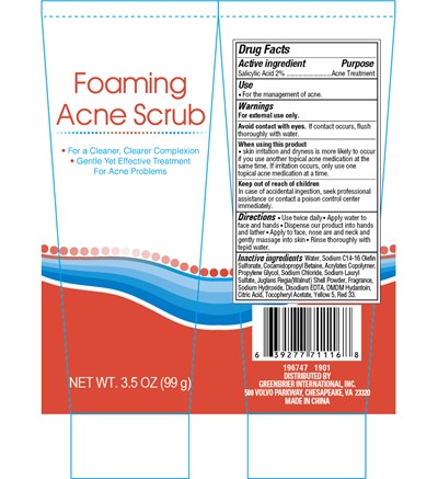Label (Foaming Acne Scrub 3.5oz)